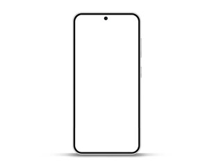 Wall Mural - Realistic smartphone mockup. Mobile phone vector with isolated on white background. Device front view. 3D mobile phone with shadow. Realistic, high quality smart phone mockup for ui ux presentation.