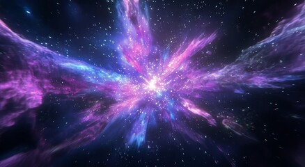 Wall Mural - Colorful Galaxy Explosion Creating Vibrant Cosmic Patterns in Deep Space