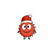 © Pollob Roy Pro - cartoon rambutan on christmas hat art vector