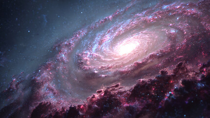 Wall Mural - a spiral galaxy, with swirling patterns of stars and dust, against the backdrop of deep space. the m