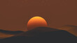© Marcos Osorio/Stocksy - Lunar landscape with spheres and dunes under a glowing sun