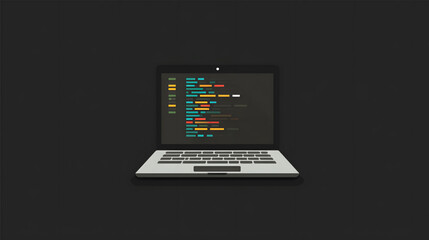 Open laptop computer displaying lines of programming code.