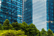 © Manu Prats/Stocksy - Treetops facing sustainable office towers cityscape