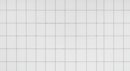 Minimalist white tile wall background with subtle gray grout lines creating a clean and modern aesthetic