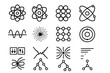 © Fortune228 - Physics and science linear icons set. featuring atom, molecule, wave, particle, lattice, and fusion symbols