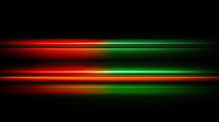 Wall Mural - Abstract Light Trails in Red and Green on Black Background