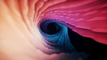 Swirling Tunnel of Pink Peach and Purple Abstract Background