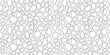 © Ratan - Seamless pattern of organic pebble shapes with black outlines on a white background