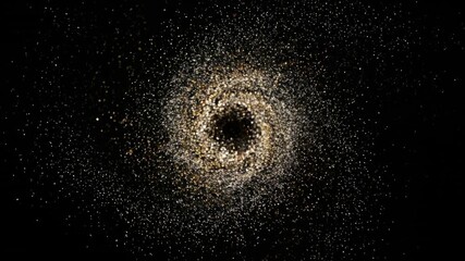 Wall Mural - A continuous stream of glittering particles forming an abstract star flare in a looping video magic, party, elegant