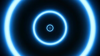 Wall Mural - A seamlessly looping video displaying concentric glowing rings expanding outward and fading into an abstract dark space aura, mystery, abstract