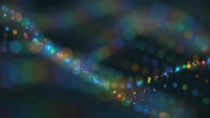 Wall Mural - A dense field of multicolored glowing particles shimmers and distorts, creating a hypnotic, seamlessly looping abstract bokeh background presentation, digital, meditation