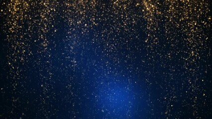 Wall Mural - A shower of golden glittering light particles gently falls, creating a festive seamlessly looping abstract background creative, digital art, inspiration
