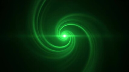 Wall Mural - A serene emerald green light flare pulses gently from the center, creating a tranquil, seamlessly looping abstract vortex art, calm, digital
