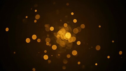 Wall Mural - Abstract golden light specks gracefully scattering and reforming, presenting a seamless, enchanting bokeh loop magic, soft focus, glamorous