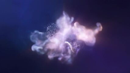 Wall Mural - A cloud of soft glowing particles slowly forms and disperses in an ethereal, seamlessly looping abstract motion background minimal, shimmering, dust