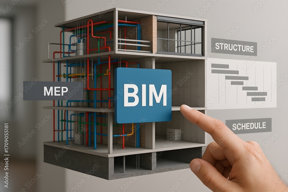 Building Information Modeling (BIM) design concept. Stock Photo | Adobe ...