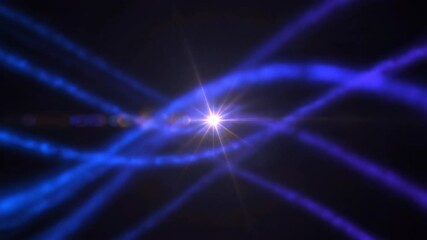 Wall Mural - Abstract blue and purple light streaks creating a bright lens flare effect in a seamlessly looping video energy, futuristic, data