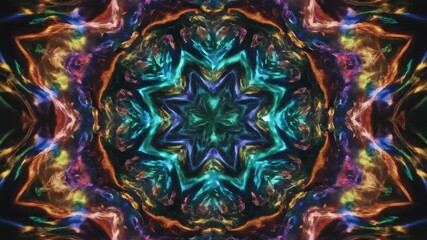Wall Mural - A captivating seamlessly looping video of a kaleidoscope of vibrant light patterns transforming and swirling endlessly marketing, seamlessly, art