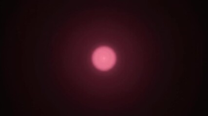 Wall Mural - A seamlessly looping video features a soft pink glowing circular flare gently dissolving into the background, creating a delicate abstract aura optical, circle, visual
