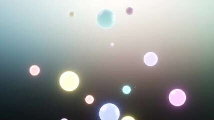 Wall Mural - A serene seamlessly looping video of gently glowing light orbs floating and dissolving in a soft, dreamlike atmosphere magic, slow, celebration