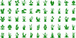 © Assem - Aquatic plants flat icon set. water plants, leaves, and nature icons collection