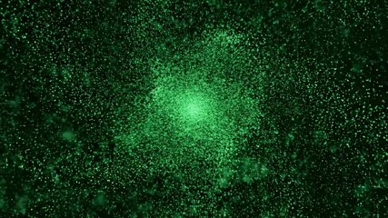 Wall Mural - Abstract Green Sparkle Energy Burst Expanding Loop digital, elegant, expanding