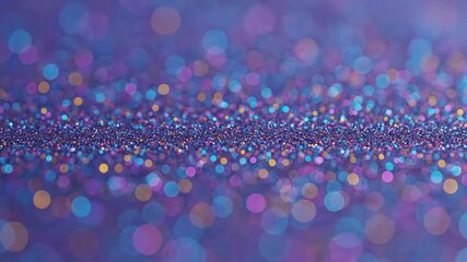 Wall Mural - A dense field of multicolored glowing particles shimmers and distorts, creating a hypnotic, seamlessly looping abstract bokeh background soft focus, light, sparkle