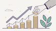 © Willy Art - Hand placing coin on growing stack of coins upward trend financial growth illustration.