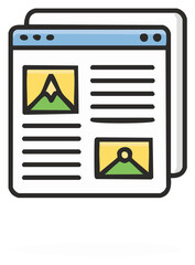 Browser Tab Vector Illustration with Mountain Image and Horizontal Text for Website Mockup