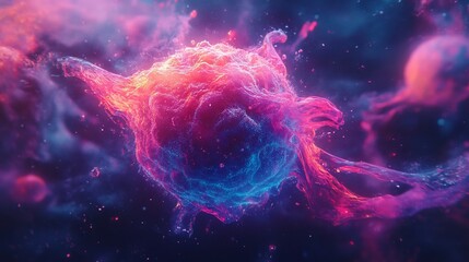 Colorful nebula swirls against a dark starry space, cosmic background