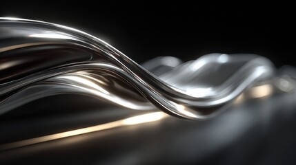 Wall Mural - Flowing Liquid with Sophisticated Cool Tones Against Dark Background