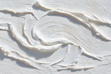 Wall Mural - Thick White Acrylic Paint Texture Close-Up for Artistic Use