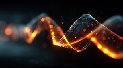 Wall Mural - Abstract Visualization of Soundwaves in Vibrant Orange and Blue Colors