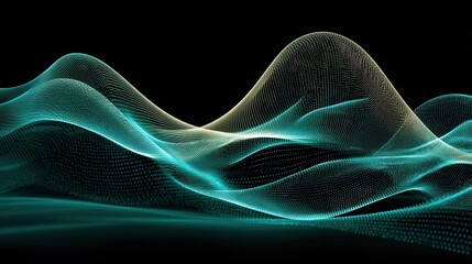 Canvas Print - abstract digital energy waves in flowing motion against dark background