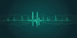 © NUR 0.2 - Abstract medical background of a green heart pulse on a cardiogram monitor