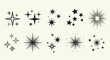 © Avoxel - Collection of twelve diverse starburst and sparkle icons.