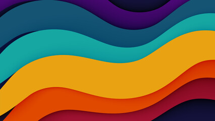 Wall Mural - abstract colorful vector background with flowing waves design illustration
