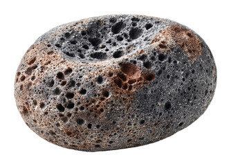 Natural volcanic rock formation earth object texture isolated on transparent background