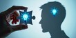 © Andrew505 - Problem-solving and creative thinking concept featuring a puzzle piece with lightbulb held near silhouette of a thinking person