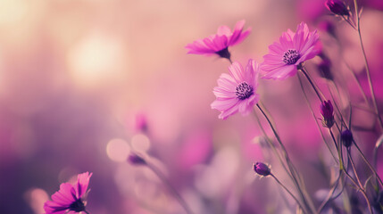 Wall Mural - Nature background with wild flowers