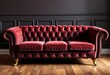 © Areewan - Deep buttoned Chesterfield sofa in rich velvet, antique brass feet, timeless, brass