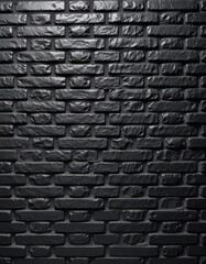 Wall Mural - Rough, textured black brick wall background. Perfect for industrial, grunge, or modern designs, surface, weathered, urban