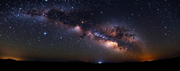 Wall Mural - Vast, star-studded night sky, countless stars shimmering across the inky black expanse, celestial panorama, black, astronomical, deep space