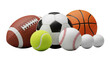 © MdKaziRafiqul - Collection of various sports balls including football basketball soccer baseball and tennis isolated on transparent background