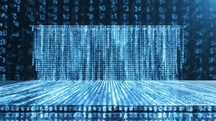 Abstract digital rain background with binary code and network concept backdrop