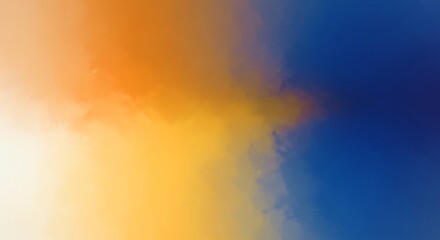 Canvas Print - soft blended background with orange yellow and blue hues abstract gradient