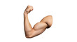 © Ines - Isolated arm showing muscle strength, flexing upper body, healthy arm isolated object
