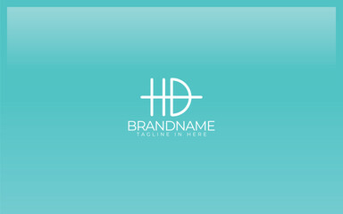 Letter H and D logo formed with simple line