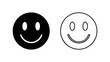 © Buna - Black and White Smiley Face Icons with Positive Expression.