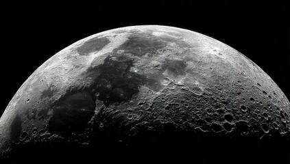 Detailed view of the moon's surface